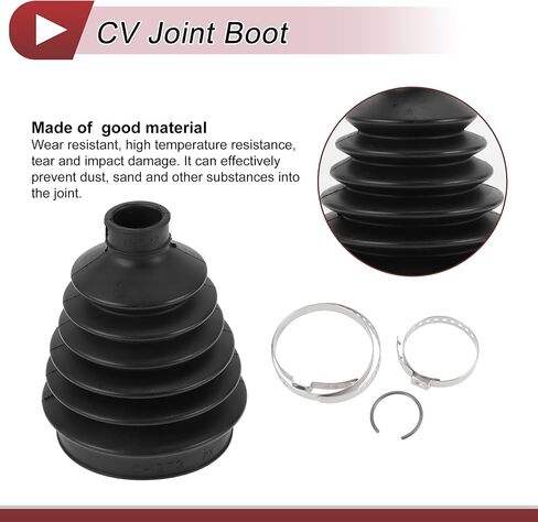 1 Set CV Joint Boot Kit for Mitsubishi Montero 2001-2006 Outer Constant Velocity Joint Boot W/Clamps No.MR528639 Black Rubber in Saudi Arabia