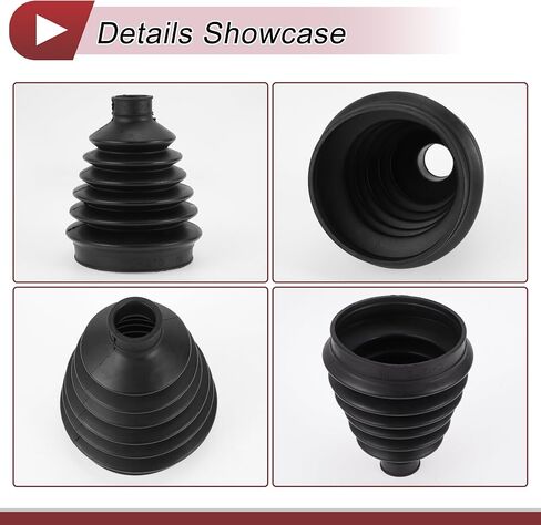 1 Set CV Joint Boot Kit for Mitsubishi Montero 2001-2006 Outer Constant Velocity Joint Boot W/Clamps No.MR528639 Black Rubber in Saudi Arabia