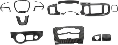 ل Dodge Charger 2015+ Center Control Cover Cover Cover Kit ، 10pcs Carbon Carbon Concert Control Control Dash & Gear Shift Decor in Kuwait