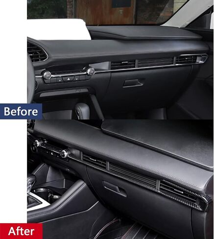 Car Accessories Fit for 2019 2020 2021 2022 2023 2024 2025 Mazda 3 Axela Inner Dashboard Center Console AC Air Vent Outlet Cover Trim (Carbon Fiber Style) ABS 4 PCS in Saudi Arabia