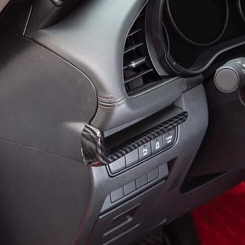 Car Accessories Fit for 2019 2020 2021 2022 2023 2024 2025 Mazda 3 Axela Inner Dashboard Center Console AC Air Vent Outlet Cover Trim (Carbon Fiber Style) ABS 4 PCS in Saudi Arabia
