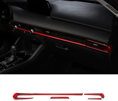 Car Accessories Fit for 2019 2020 2021 2022 2023 2024 2025 Mazda 3 Axela Inner Dashboard Center Console AC Air Vent Outlet Cover Trim (Carbon Fiber Style) ABS 4 PCS in Saudi Arabia