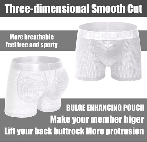 Men's Padded Underwear, Men's Breathable Butt Lifting Boxer Briefs with Removable Pads in Saudi Arabia