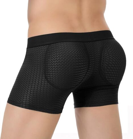 Men's Padded Underwear, Men's Breathable Butt Lifting Boxer Briefs with Removable Pads in Saudi Arabia
