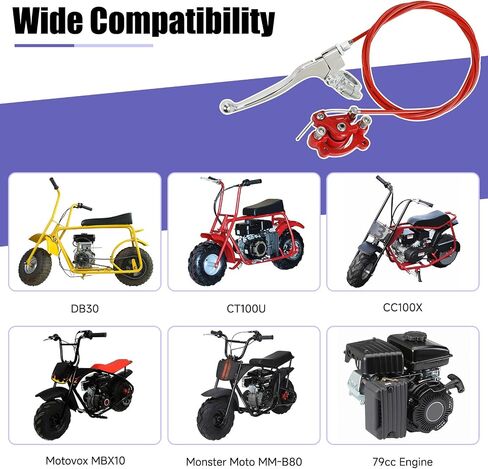 طقم رافعة فرامل المكابح المصغرة مع الفرجار الخلفي المتوافق مع Monster Mega Moto 80cc 105cc ct100u cc100x baja db30 monster motovox mbx10 mbx11 predator 79cc 97cc 100cc in Saudi Arabia