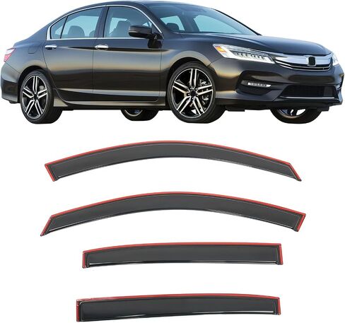 Ikon Motorsports in Hawn Window Vensors متوافقة مع 2013-2017 Honda Accord سيدان ، حراس المطر الدخان النحيف على الطراز ، انحراف الرياح النافذة الجانبية 4pcs in Saudi Arabia