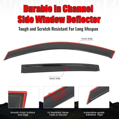 Ikon Motorsports in Hawn Window Vensors متوافقة مع 2013-2017 Honda Accord سيدان ، حراس المطر الدخان النحيف على الطراز ، انحراف الرياح النافذة الجانبية 4pcs in Saudi Arabia