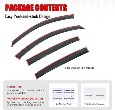 Ikon Motorsports in Hawn Window Vensors متوافقة مع 2013-2017 Honda Accord سيدان ، حراس المطر الدخان النحيف على الطراز ، انحراف الرياح النافذة الجانبية 4pcs in Saudi Arabia