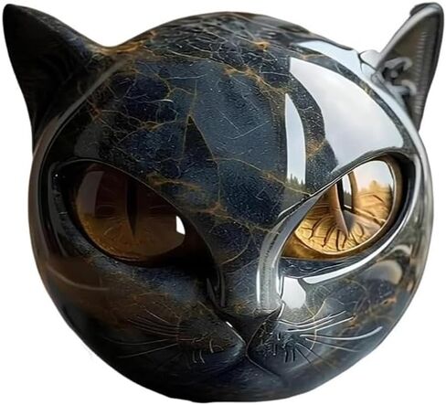 Luxury Black Cat Stone Sculpture – Elegant Home Décor & Gift-Ready Art Piece, Hand-Carved Crystals and Healing Stones Carved, for Cat Lovers (1*pcs) in Saudi Arabia
