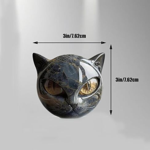 Luxury Black Cat Stone Sculpture – Elegant Home Décor & Gift-Ready Art Piece, Hand-Carved Crystals and Healing Stones Carved, for Cat Lovers (1*pcs) in Saudi Arabia