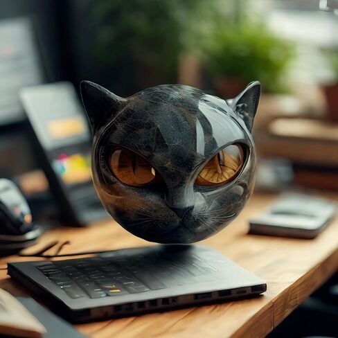 Luxury Black Cat Stone Sculpture – Elegant Home Décor & Gift-Ready Art Piece, Hand-Carved Crystals and Healing Stones Carved, for Cat Lovers (1*pcs) in Saudi Arabia