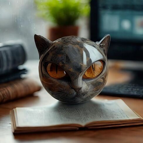 Luxury Black Cat Stone Sculpture – Elegant Home Décor & Gift-Ready Art Piece, Hand-Carved Crystals and Healing Stones Carved, for Cat Lovers (1*pcs) in Saudi Arabia