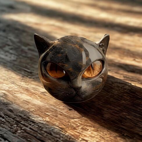 Luxury Black Cat Stone Sculpture – Elegant Home Décor & Gift-Ready Art Piece, Hand-Carved Crystals and Healing Stones Carved, for Cat Lovers (1*pcs) in Saudi Arabia