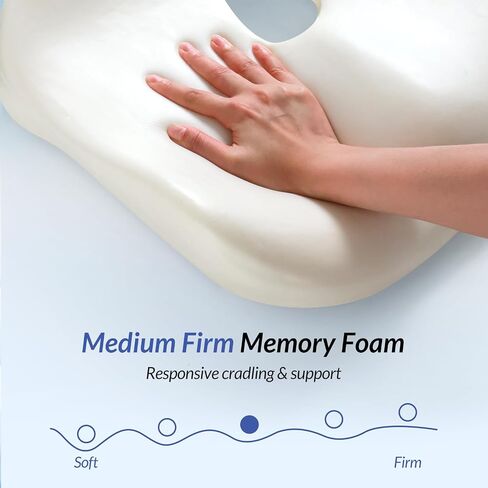 ZIKEE Pioneering Pressure Relief Seat Cushion, Egonomically Curved Office Chair Cushion for Hemorrhoids, Sciatica, Tailbone and Back Pain Relief, Non-Slip Premium Memory Foam Cushion for Car Seat in Saudi Arabia