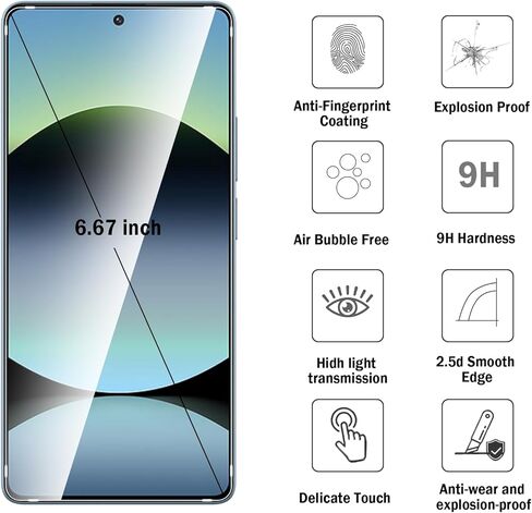 2 حزمة متوافقة مع Rog Phone 9/9 Pro/Rog Phone 8 Pro/Rog Phone 9 Fe Screen Protecor in Kuwait