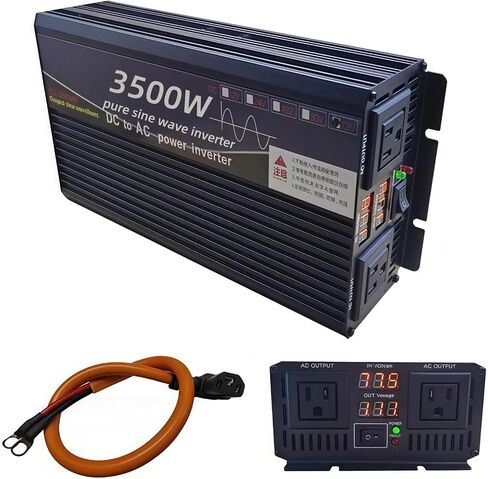 3500W POWER UNVERTER 72V DC إلى 110 فولت AC مع شاشة LED منافذ AC مزدوجة المعجبين المزدوجة التي تشع ل RV و CAMP والقوارب والطوارئ المحمولة محمولة محمولة موجة الجيب النقي (شاشة LED ، 3500W 72V) in Kuwait