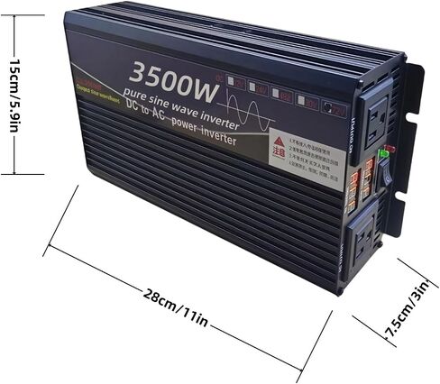 3500W POWER UNVERTER 72V DC إلى 110 فولت AC مع شاشة LED منافذ AC مزدوجة المعجبين المزدوجة التي تشع ل RV و CAMP والقوارب والطوارئ المحمولة محمولة محمولة موجة الجيب النقي (شاشة LED ، 3500W 72V) in Kuwait