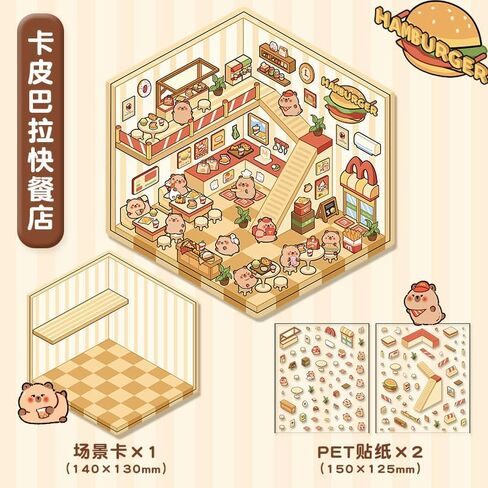 Sticker Therapy - Isometric Stickers, 3D Scene Stickers Pack Cute Sanrio 3D Sticker Scenes for Sticker and Chill Books for Adults and Kids in Saudi Arabia