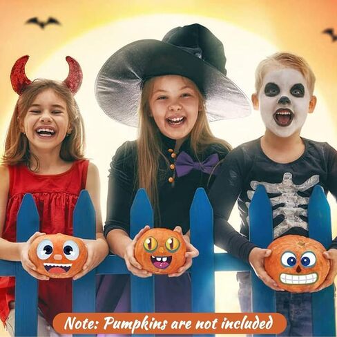 OuMuaMua 48 Pack Halloween Pumpkin Decorating Craft Stickers Mini Make 48 Small Pumpkin Face Stickers Monster Stickers for Halloween Kids Toddlers Treats Party Favors Supplies 24 Sheets in Saudi Arabia