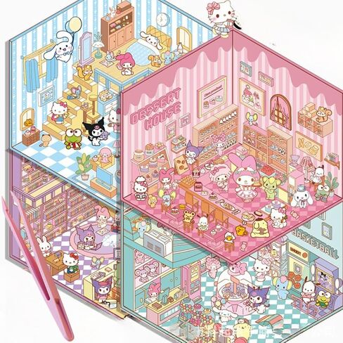 علاج الملصقات - ملصقات متساوي القياس ، ملصقات مشهد ثلاثي الأبعاد حزمة مشاهد ملصقات Sanrio ثلاثية الأبعاد لطيفة للملصقات والبريد للكبار والأطفال in Saudi Arabia