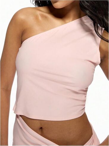 Verdusa Women's Cut Out One Shoulder Bodycon Dresses Ruched Tie Knot Mini Dress in Saudi Arabia