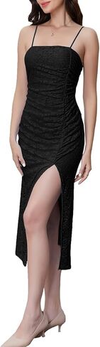 Women's 2025 Floral Lace Sleeveless Side Split Long Dresses Slim Fit Party Maxi Dress in Saudi Arabia