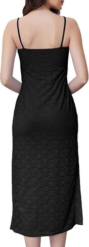 Women's 2025 Floral Lace Sleeveless Side Split Long Dresses Slim Fit Party Maxi Dress in Saudi Arabia