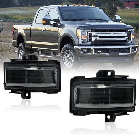 NJSBYL Led Side Mirror Marker Lamp For Ford F150 F250 F350 F450 F550 2017 2018 2019 2020 2021 2022 2023 Super Duty Switchback White Driving Parking Light Amber Turn Signal Lights Clear Lens in Saudi Arabia