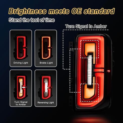 Tail lights Compatible with 2021 2022 2023 Ford Bronco Rear Lights Assemblies OE Factory Style LED Model Taillights Replace M2DZ13404B(Bronco, Right Passenger Sid) in Kuwait
