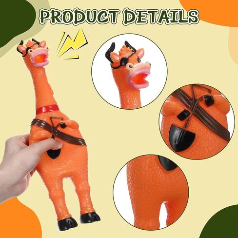 8 Pcs Rubber Chicken Dog Toy Large Squeaky Screaming Chicken Dog Rubber Squeeze Squeaky Prank Noise Maker Chew Toy for Pets, 6 Styles Mixed in Kuwait