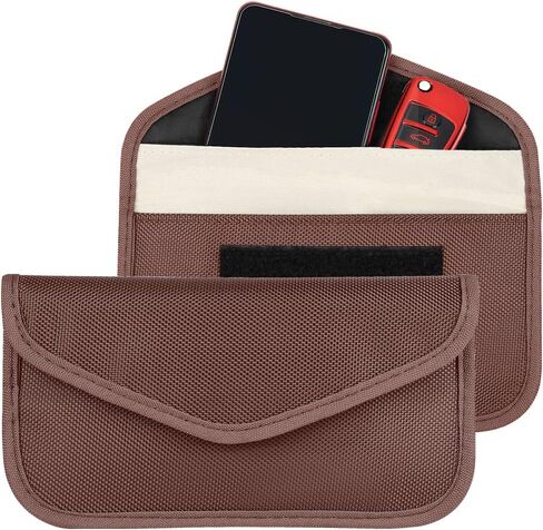 Faraday Bag for Phones(2 Pack&Large), RFID Blocking Bag Faraday Pouch Cage Case Key Fob Protector Signal Blocking Bag for Cell Phone Privacy Protection and Car Key FOB, RFID Card Protector (Red) in Saudi Arabia