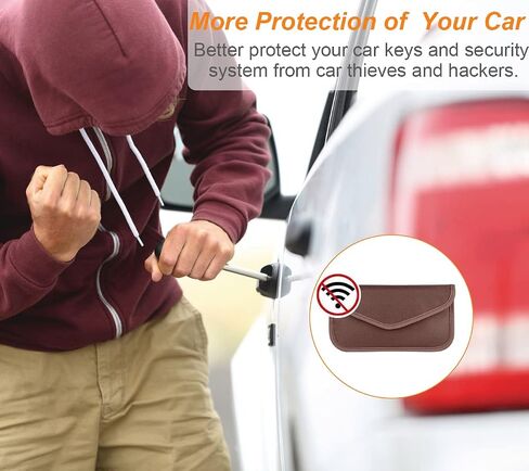 Faraday Bag for Phones(2 Pack&Large), RFID Blocking Bag Faraday Pouch Cage Case Key Fob Protector Signal Blocking Bag for Cell Phone Privacy Protection and Car Key FOB, RFID Card Protector (Red) in Saudi Arabia