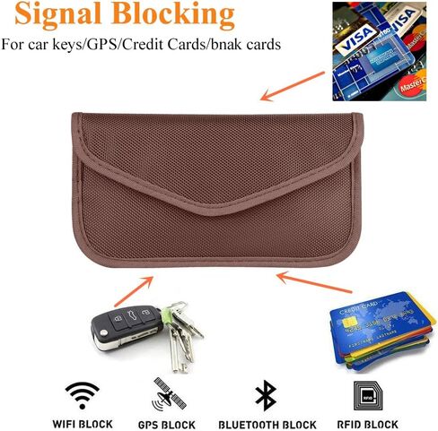 Faraday Bag for Phones(2 Pack&Large), RFID Blocking Bag Faraday Pouch Cage Case Key Fob Protector Signal Blocking Bag for Cell Phone Privacy Protection and Car Key FOB, RFID Card Protector (Red) in Saudi Arabia