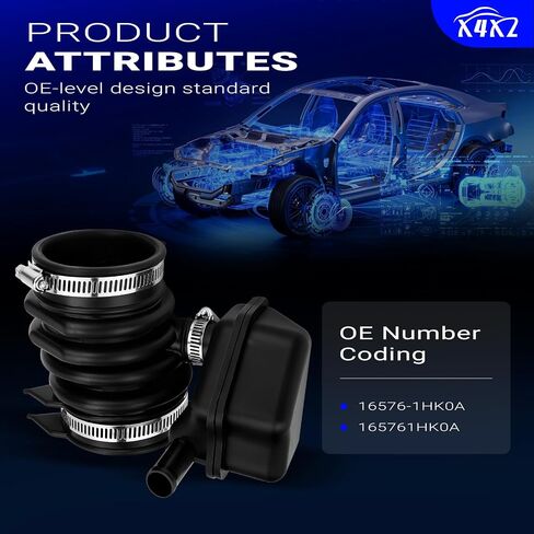 16576-1HK0A Air Cleaner Intake Hose Tube for 2012 Nissan Versa 1.6L/1.8L L4 Replaces 165761HK0A in Saudi Arabia