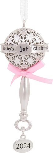 Hallmark Baby's First Rattle Blue 2024 Christmas Ornament, Premium Metal in Kuwait