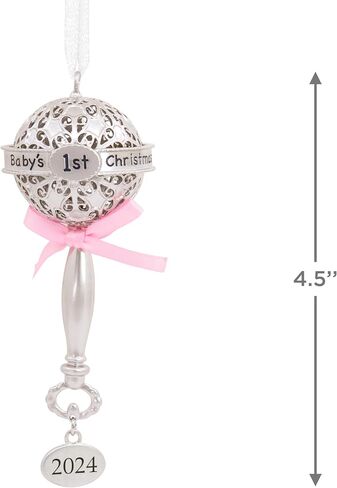 Hallmark Baby's First Rattle Blue 2024 Christmas Ornament, Premium Metal in Kuwait