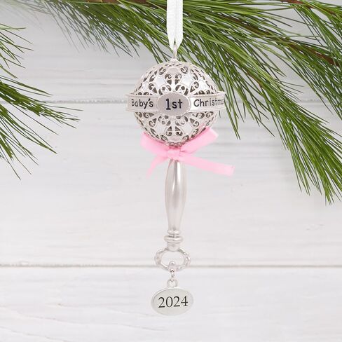 Hallmark Baby's First Rattle Blue 2024 Christmas Ornament, Premium Metal in Kuwait