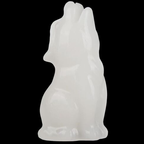 Fluorite Howling Wolf Crystal Figurines, 2.2 Inch Wolf Totem Spirit Animal Statue Decor for Home Office Desk Altar, Hand Carved Natural Healing Crystal Sculpture Gifts for Women Men in Saudi Arabia