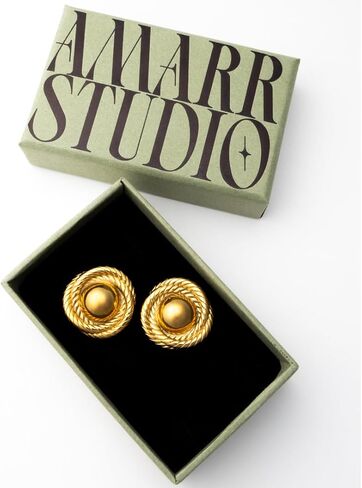 Gold Circle Rope Statement Earrings | 18K Gold Pated Stainless Steel | Hypoallergenic | Vintage Chunky Large Cute Trendy | Designer Earrings in Saudi Arabia