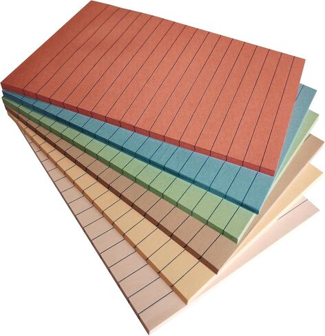 Lined Sticky Notes 4x6 Inch,6 Bright Colors Self-Stick Note Pads,Ruled Post Stickies Super Sticking Power Memo Pads,6 Pads,45 Sheets/Pad in Saudi Arabia