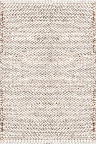 S & L Homes Jute Cotton Hand Woven Natural Farmhouse Area Rug for Living Room - Rustic Vintage Bohemian Décor - (8' x 10' Natural) in Saudi Arabia