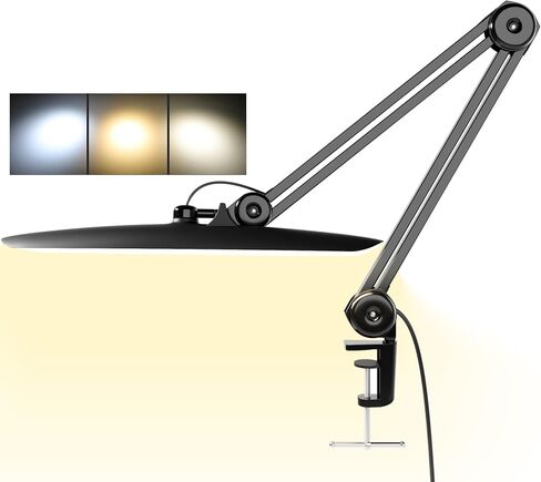 3000 Lumens Adjustable LED Desk Lamp & Task Lamp - Bright, Dimmable Lighting for Office, Crafts, Nails &Salon Hobbies with Clamp (CCT, White) in Saudi Arabia