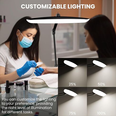 3000 Lumens Adjustable LED Desk Lamp & Task Lamp - Bright, Dimmable Lighting for Office, Crafts, Nails &Salon Hobbies with Clamp (CCT, White) in Saudi Arabia