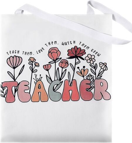 Teacher Gift for Women, Canvas Tote Bag Teacher Appreciation Retirement Gifts Sturdy Cotton Shoulder Bag for Women Personalized Gifts in Saudi Arabia