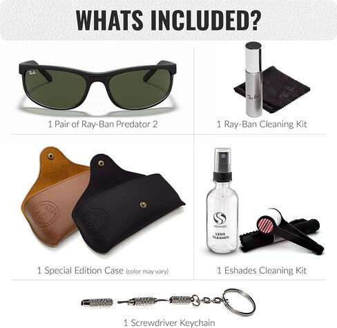 Ray-Ban RB2027 Predator 2 مستطيل الشكل الشمسي مع حزمة مجموعة النظارات الرسمية in Saudi Arabia