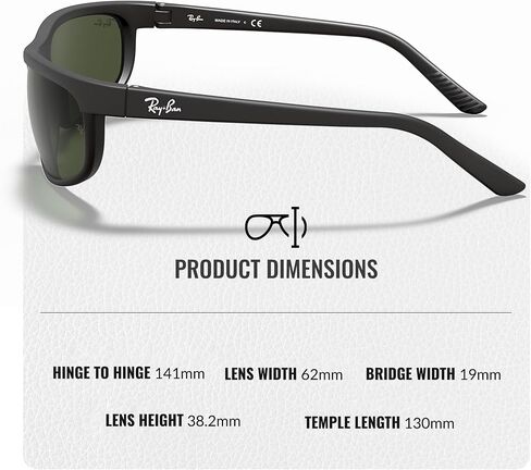 Ray-Ban RB2027 Predator 2 مستطيل الشكل الشمسي مع حزمة مجموعة النظارات الرسمية in Saudi Arabia