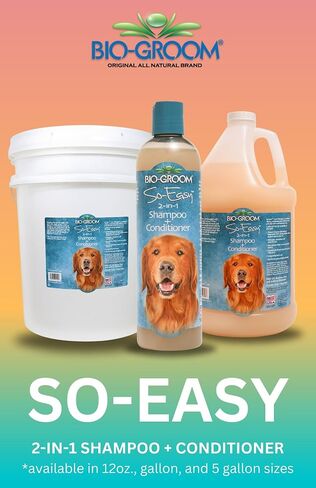 Bio-Groom So Easy 2 in 1 Shampoo & Conditioner- Dog & Puppy Shampoo and Conditioner Gallon, Detangling Dog Wash, Bulk Size for Grooming, Soap Free, 12:1 Concentration- Refreshing Fruit Scent, 1 Gallon in Saudi Arabia