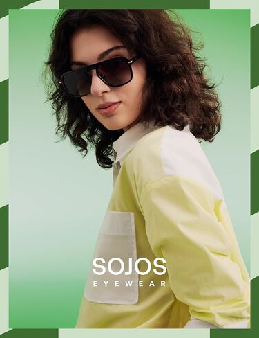 SOJOS Retro Aviator Polarized Sunglasses for Men Women Trendy Vintage Square Pilot Mens Shades SJ2370 in Saudi Arabia