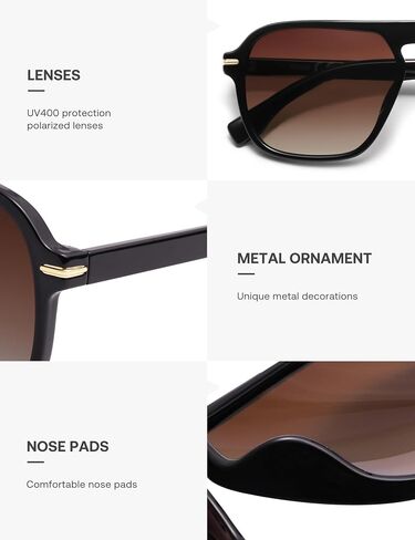 SOJOS Retro Aviator Polarized Sunglasses for Men Women Trendy Vintage Square Pilot Mens Shades SJ2370 in Saudi Arabia