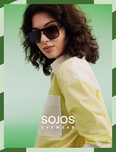 SOJOS Retro Aviator Polarized Sunglasses for Men Women Trendy Vintage Square Pilot Mens Shades SJ2370 in Saudi Arabia